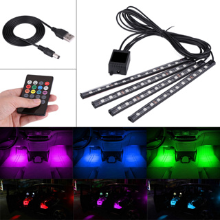 HILTY SHOES~ Auto LED RGB บรรยากาศภายใน Strip ไฟตกแต่งโคมไฟเท้าพร้อม USB Wireless Remote Music Control หลายโหมด