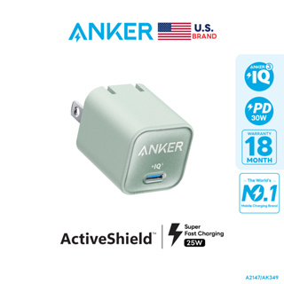Anker 511 Charger (Nano 3, 30W) PPS25W หัวชาร์จ GaN USB-C รองรับชาร์จด่วนพิเศษ 25W Samsung ชาร์จเร็ว iPhone 15 ตัวเล็ก พกพาง่าย