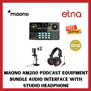 MAONO AM200 Podcast Equipment Bundle Audio Interface with Studio Headphone