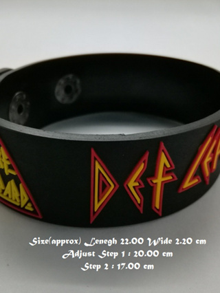 สร้อยข้อมือยาง Def Leppard กําไลยางซิลิโคน แฟชั่น วงดนตรี กันน้ำ  silicone rubber wristband bracelet