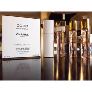 CHANEL COCO MADEMOISELLE TWIST &amp; SP 3X20ML EDP PERFUME FRAGRANCE NEW I/B GENUINE