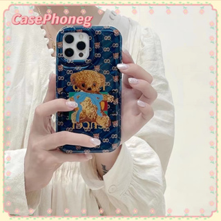 🍑CasePhoneg🍑ป้องกันการหล่น ขอบเต็ม iPhone 11 14 pro max การ์ตูน หมีน้อย สาวน่ารักหัวใจ แฟชั่น case for iPhone 12 13