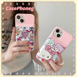 🍑CasePhoneg🍑ป้องกันการหล่น ขอบเต็ม iPhone 11 14 pro max Hello Kitty สีชมพู การ์ตูน หวานสวย น่าสนใจ case for iPhone 12 13