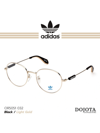 กรอบแว่นตา Adidas Original รุ่น OR5051-F-032 สีทองไลท์โกล์ด (Light Gold) ทรงหยดน้ำ แบรนด์ลิขสิทธิ์แท้