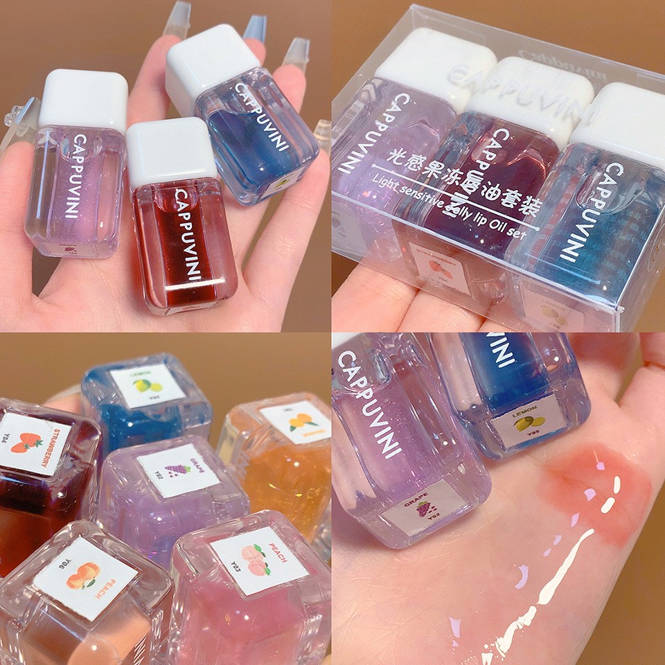 Capuvini ลิปสติก เนื้อเจลลี่ 3D ให้ความชุ่มชื้น อย่างมีประสิทธิภาพ ชุด ...