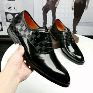 รองเท้าหนัง lo men leather shoe หนังเงา หนังแท้ ใส่ทำงาน ใส่ออกงาน