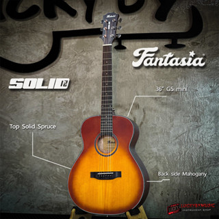 Fantasia SOLID36 กีต้าร์โปร่ง / กีต้าร์โปร่งไฟฟ้า ขนาด 36 นิ้ว EQ G-Tone 4 ฟรี ปิ๊ก3 /ใบคอร์ด /ประแจ * เลือกสีได้