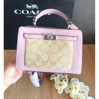 💚แท้💯 พร้อมส่ง💚 Coach CC977 Mini Lane Top Handle In Signature Canvas