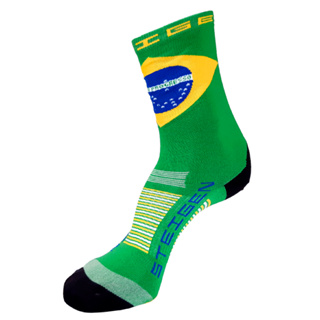 STEIGEN RUNNING SOCKS 3/4 LENGTH ลาย BRAZIL - ถุงเท้าวิ่ง เนื้อผ้ายืดหยุ่น