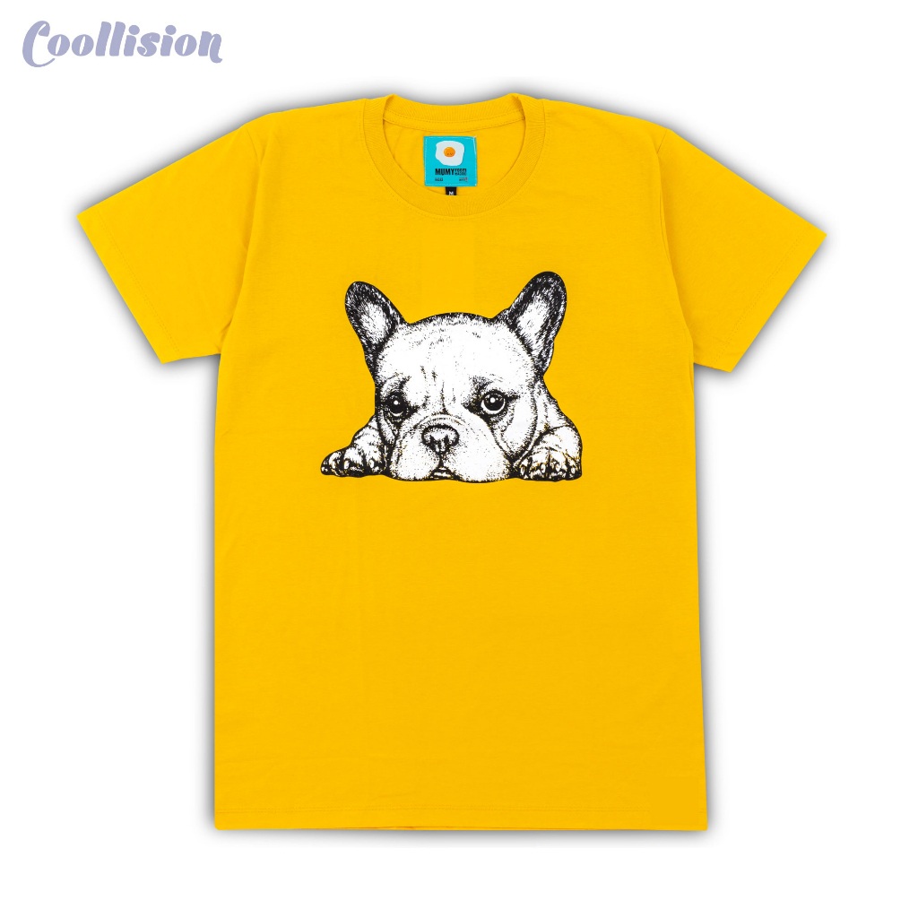 coollision-เสื้อยืดสกรีนลาย-น้องหมาเฟรนช์บูลด็อกเหงาๆ-เสื้อสกรีน-เสื้อลายหมา-unisex