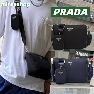 🍒ปราด้า PRADA Re-Nylon and Saffiano leather shoulder bag