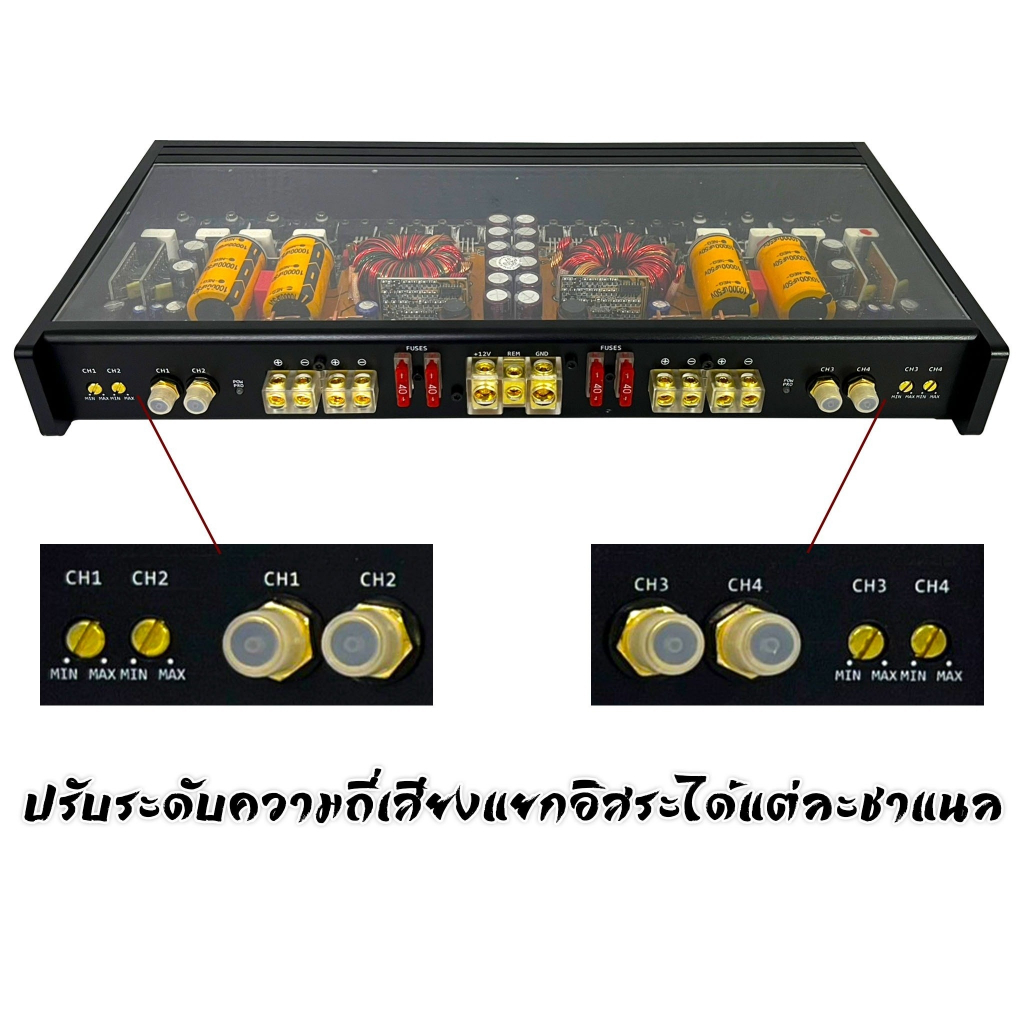 แรงสุดยอด-แอมป์-4ชาแนล-3500วัตต์-เพาเวอร์ขับกลาง-dz-power-รุ่น-thunder-4-bk-150-4-class-ab-4channel