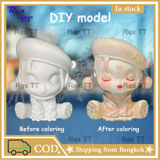 Rex TT Doll white model will not break DIY graffiti cute painted piggy bank decoration gifts