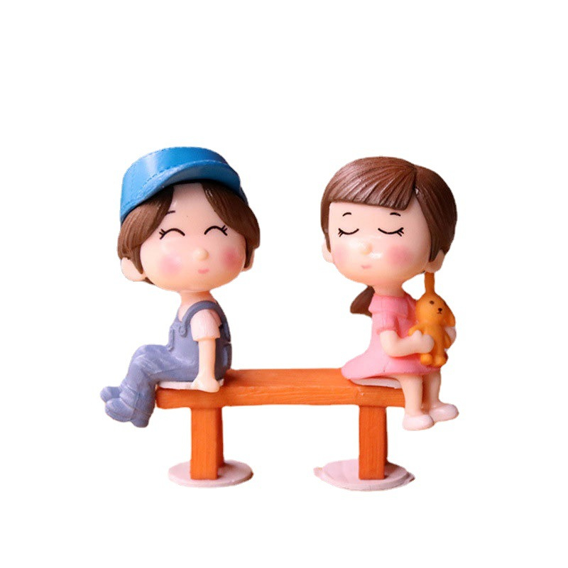 ตุ๊กตาเด็กคู่-จัดสวนถาด-ตุ๊กตาจัดสวน