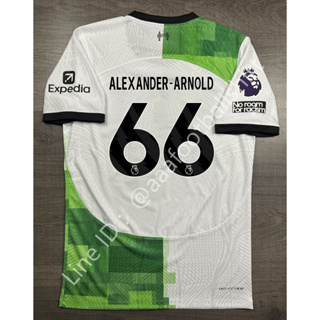 เสื้อฟุตบอล เกรด player ลิเวอร์พูล Away เยือน 2023/24 อาร์ม EPL 66 ALEXANDER-ARNOLD