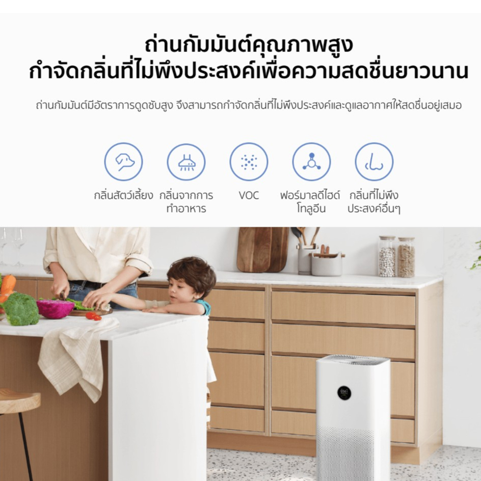 พร้อมส่ง-xiaomi-smart-air-purifier-4-pro-กรองฝุ่นpm2-5-pm10-เครื่องฟอกอากาศ-สำหรับห้อง-35-60-ตรม-ศูนย์ไทย