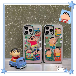 🚚จัดส่ง24ชม🚚เคสไอโฟน 12 13 14 Pro Max For 11 น่ารัก การ์ตูน เครยอนชินจัง  พาสะดวก ขอบเต็ม ป้องกันการตก Case for iPhone