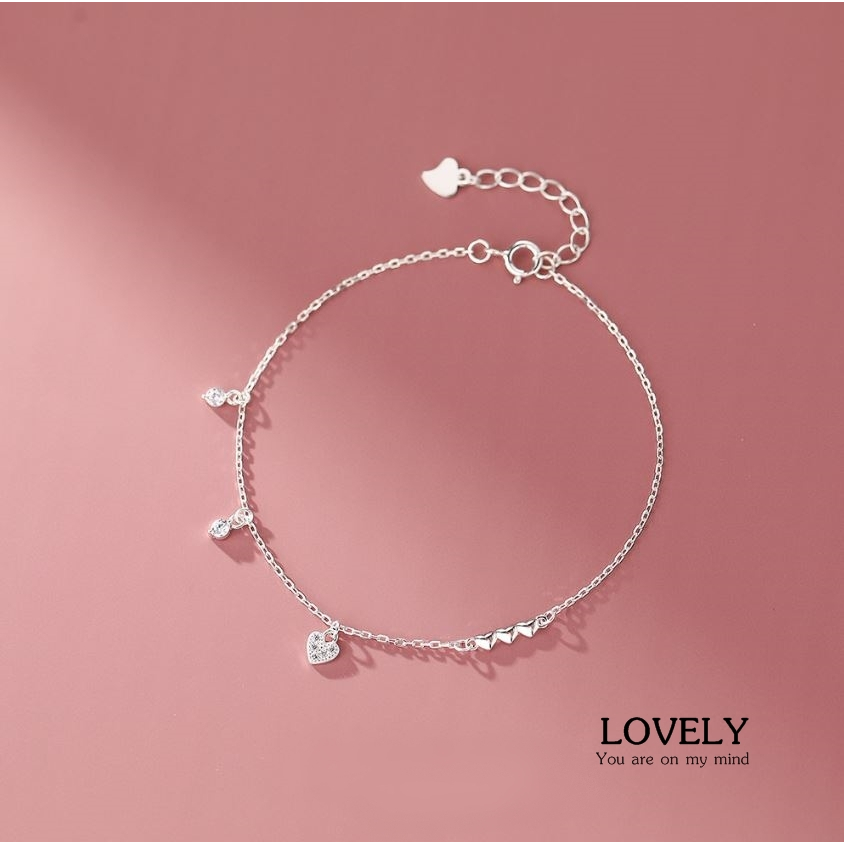 s925-lovely-bracelet-สร้อยข้อมือเงินแท้-หัวใจเปี่ยมรัก-ใส่สบาย-เป็นมิตรกับผิว