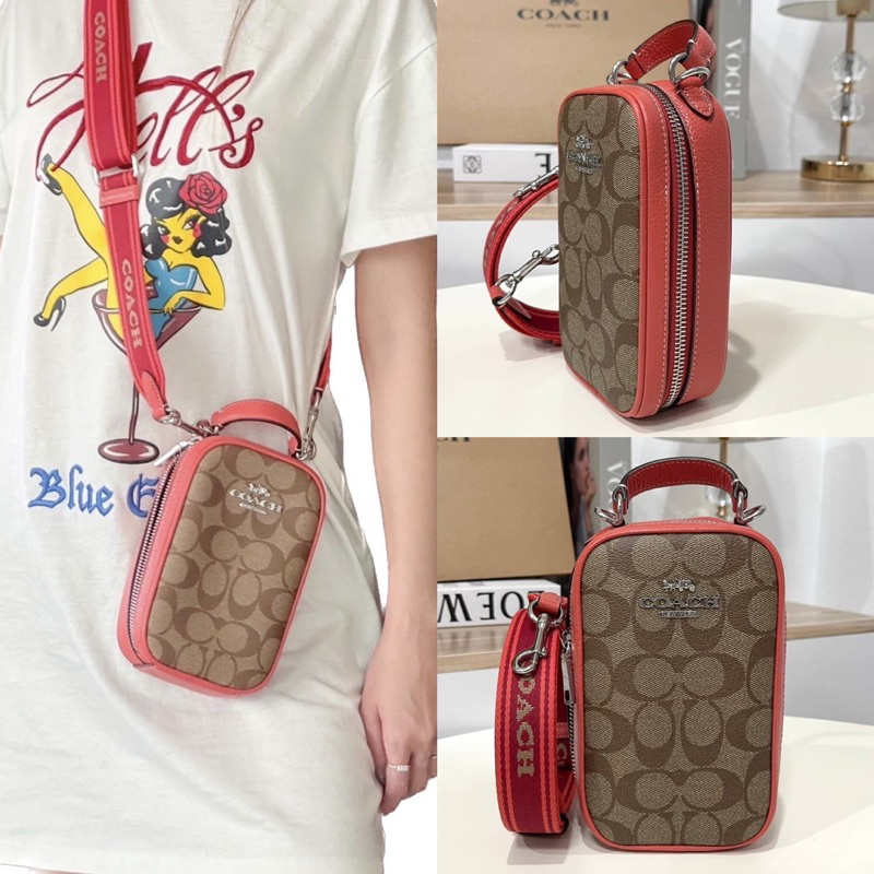 สด-ผ่อน-กระเป๋าใส่มือถือ-ck191-eva-phone-crossbody-in-signature-canvase