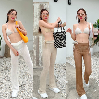 BEBELUGA ป้าย vibe - กางเกงแฟลตนิตตาข่ายซีทรู รุ่น Mesh pants