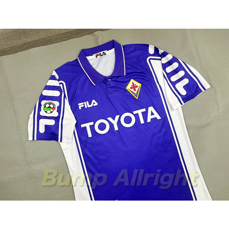 retro-เสื้อฟุตบอลย้อนยุค-vintage-ฟิออเรนติน่า-fiorentina-1998-toyota-9-batistuta-10-rui-costa-เสื้อเปล่า