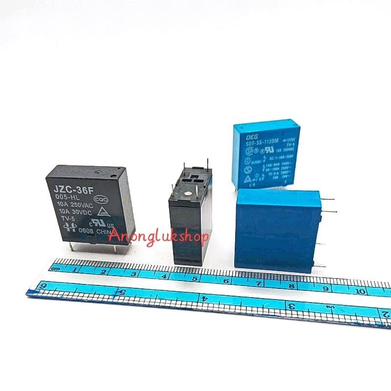 relay-10a-4pin-รีเลย์-4ขาลงปริ้น-ทนกระแส-10a-250vac-มี-5vdc-12vdc-24vdc