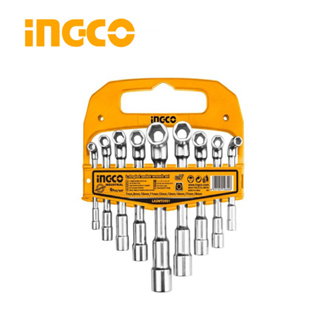 INGCO ประแจบล็อค ตัวแอล 2 หัว ขนาด 7-19 มม. (9 ตัวชุด) รุ่น LASWT0901 ( 9 pcs L-Angled Socket Wrench ) B