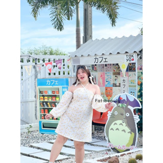 🎈Plussize เดรสคนอ้วน🎈 🌷Freesize อก 38-48" สะโพก 54" ยาว 30"( ไม่รวมสาย)