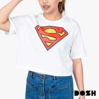 DOSH WOMENS CROPPED TOPS SUPERMAN เสื้อยืดครอปสั้น ผู้หญิง DSWT1046-OW