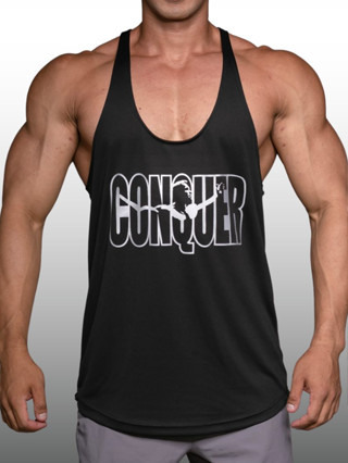 CONQUER เสื้อกล้ามเพาะกายทรงคลาสสิค  Bodybuilding Dry Fit Gym Tank Top