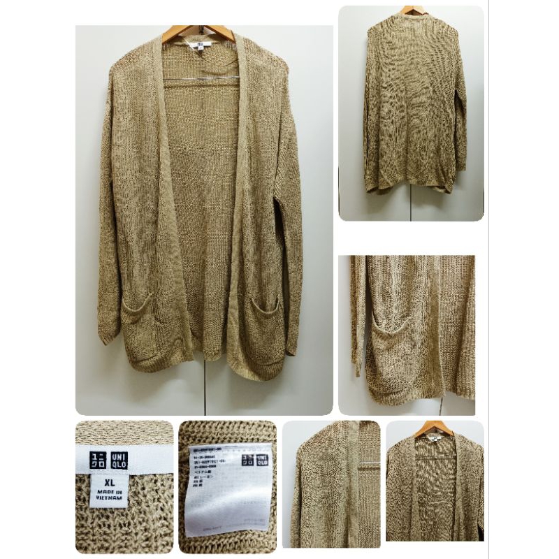 u18-uniql0-เสื้อคาร์ดิแกนผ้าลินินผสม-แขนยาว-size-xl