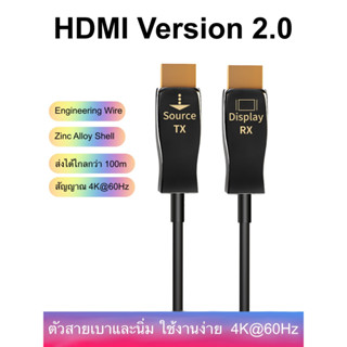 ⚡สาย HDMI Fiber Optic 4K UHD สัณญาณ 4K@60Hz คุณสมบัติยอดเยี่ยม นวัตกรรมที่ปฏิวัติวงการ น้ำหนักเบา ทนทานไม่เป็นสนืม