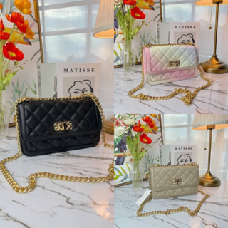 Charles &amp; Keith Micaela Quilted Chain Bag กระเป๋าสะพายสายโซ่งานoutlet