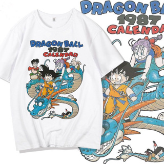 ดราก้อนบอล เสื้อยืดแขนสั้นพิมพ์ลายการ์ตูนอะนิเมะญี่ปุ่น Dragon Ball แนวฮิปฮอปย้อนยุค