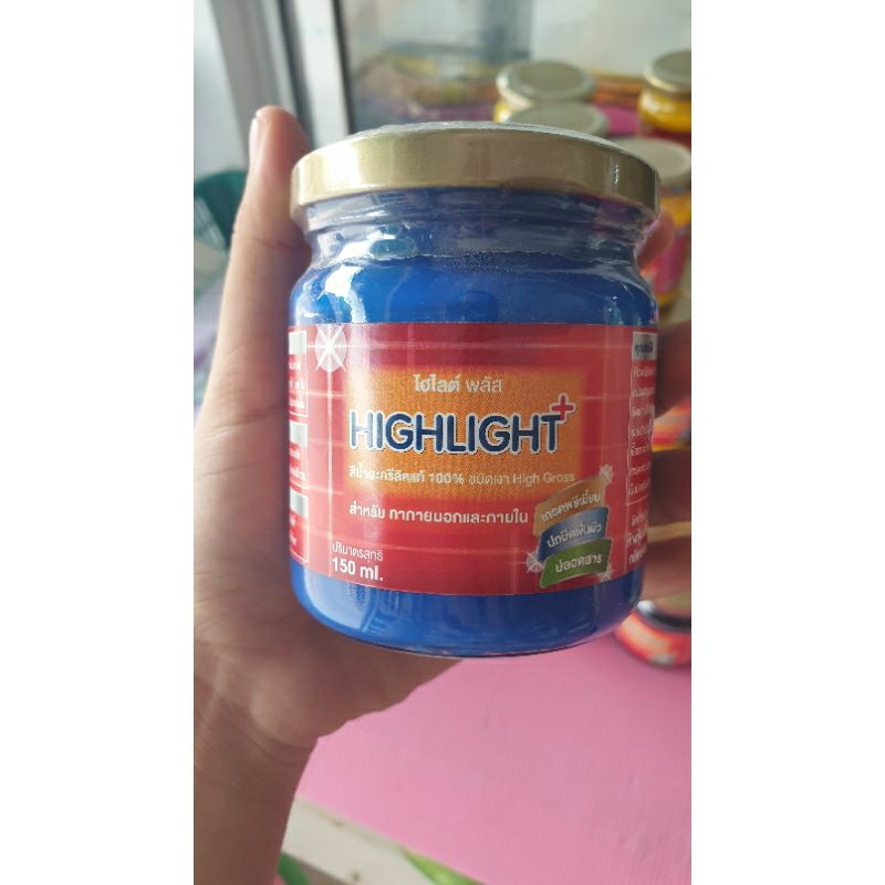 แม่สีน้ำอะคริลิคHIGHLIGHTPLUSชนิดเงาในตัว(เงามากทาแล้วไม่ต้องเคลือบเงา ...