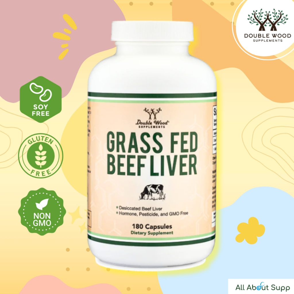 grass-fed-beef-liver-by-double-wood-180-capsules-แหล่งรวมวิตามินและแร่ธาตุจำนวนมาก-ผลิตจากธรรมชาติ-100