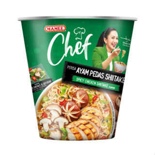 10 Cups Mamee Chef Cup Instant Noodles Spicy Chicken Shitake Flavour (62g)