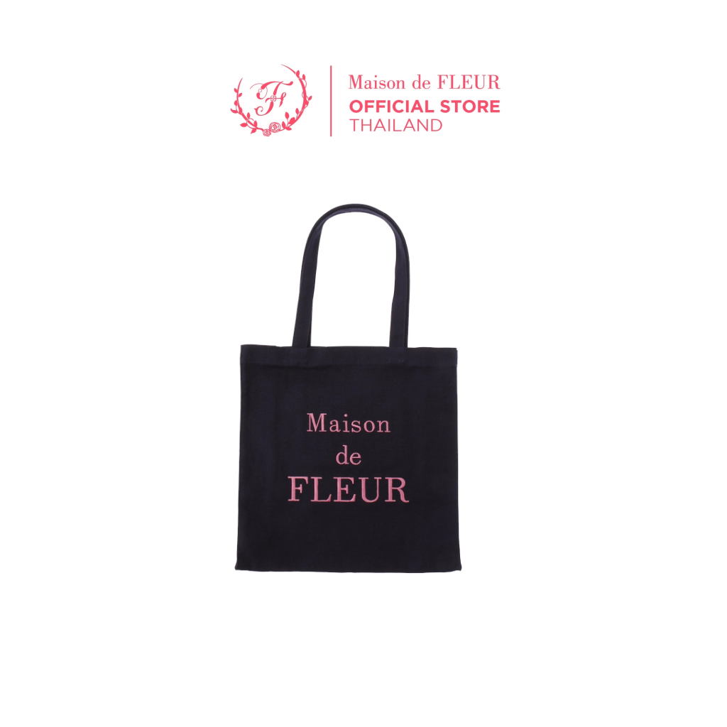 maison-de-fleur-brand-logo-embroidery-tote-bag-black