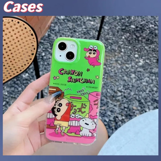 คูปองเคลม🎀เคสไอโ case for iphone 11 12 การ์ตูนอะนิเมะดินสอสีชินจัง เคส 14 13 12 11 pro max เคสมือถือกันกระแทก