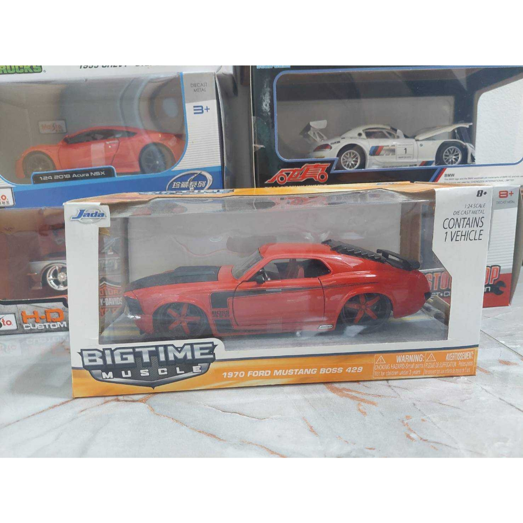 Modellino Jada Bigtime Muscle 1/24: 1970 Ford Mustang Super Boss 429, Colore Rosso, Portiere E Cofano Apribili