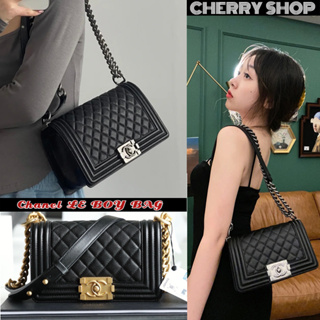 ถูกที่สุด ของแท้ 100%/HOT Chanel LE BOY BAG ผู้หญิง/กระเป๋าสะพายข้าง/กระเป๋าสะพาย small&amp;medium&amp;large