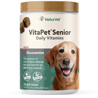 ภาพหน้าปกสินค้าพร้อมส่ง วิตามินรวม สุนัขสูงวัย หมาแก่ มีกลูโคซามีน Naturvet VitaPet Senior Daily Vitamins vita pet petnc ที่เกี่ยวข้อง