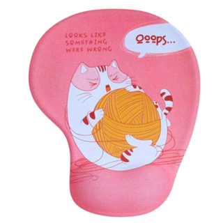 ML-321 C Ooops MOUSE PAD แผ่นรองเมาส์แบบผ้า Melon เจลรองข้อมือลดอาการเมื่อยล้า พื้นยาง