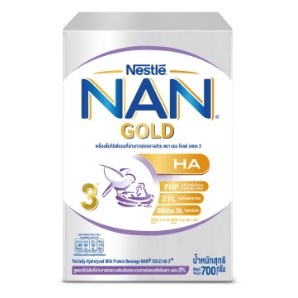 พร้อมส่ง❤️[นมผง] NAN® GOLD HA 3™ แนน โกลด์ เอชเอ 3 เครื่องดื่มโปรตีนนมที่ผ่านการย่อยบางส่วน 700 กรัม หมดอายุ 14/10/2023