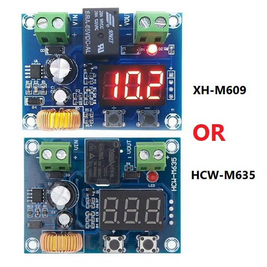 hcw-m635-xh-m609-low-voltage-protection-dc-6-36v-20a-under-or-low-voltage-module-โมดูลต่ำตัด-เต็มต่อ