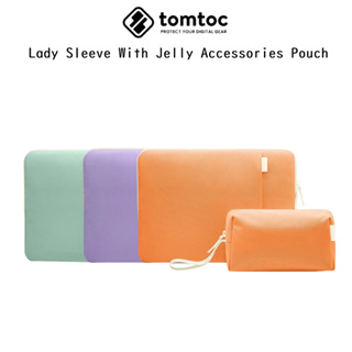 Tomtoc Lady Sleeve With Jelly Accessories Pouch ซองกระเป๋าเกรดพรีเมี่ยม สำหรับ Laptop/Macbook/พร้อมกระเป๋าเก็บของ