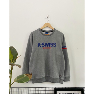 เสื้อสเวตเตอร์มือสองสีเทาk-swiss