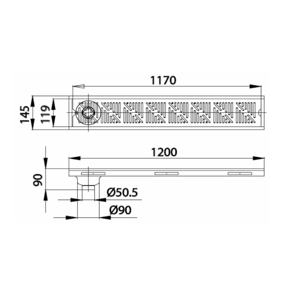 cotto-รางน้ำทิ้งกันกลิ่นยาว-120-ซม-ct654z3p