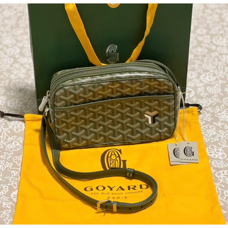 แบรนด์ใหม่-100-ของแท้-goyard-cap-vert-กระเป๋าสะพายไหล่ข้างหนึ่งสีเขียว-สีกากี