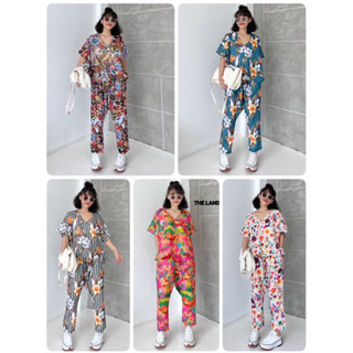 📌ทักก่อนสั่ง📌ชุดเซท ผ้าcottonลินินอินเดีย oversize  เสื้อคอวี อก54” + กางเกงทรงฮาเรม Thelandmark